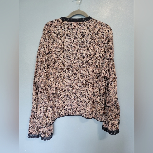 Nalini Bell Sleeve Open Front Floral Print Cardigan Multicolor One Size - Picture 8 of 10